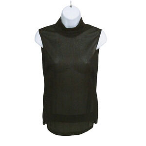 Crystal Fashions Sheer High Neck  Sleeveless Blouse XS NWT